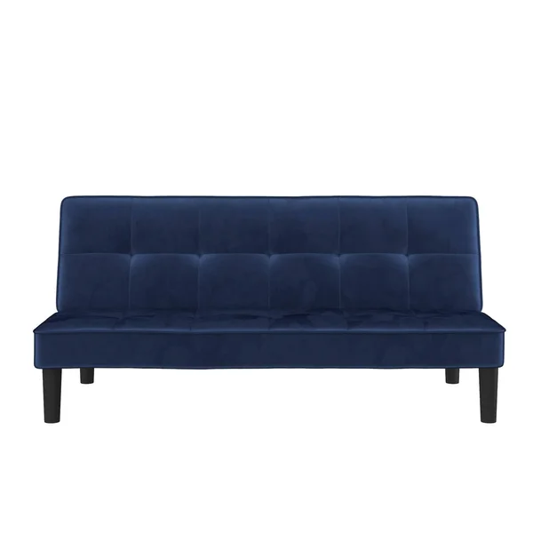 RealRooms Tyler Futon Convertible Couch, Blue Velvet