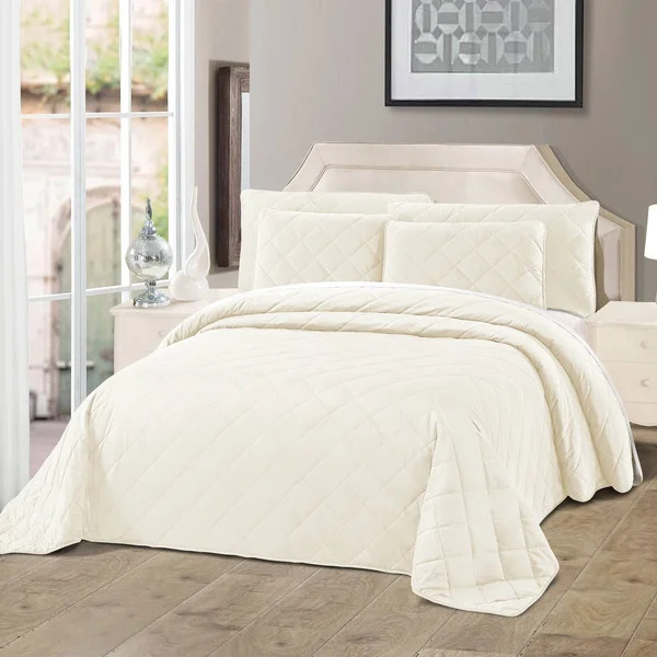 Serenta Velvet Quilted 5 Piece Bed Spread Set
