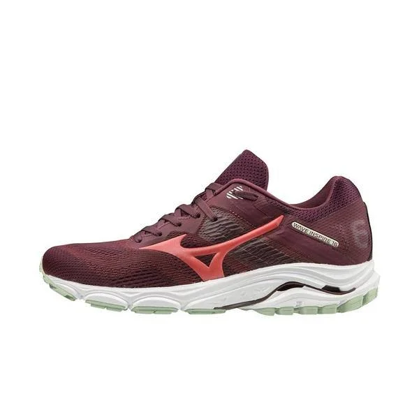 Mizuno - Women's Wave Inspire 16 Running Shoe, Mauve Wine-Cayenne, Size 12