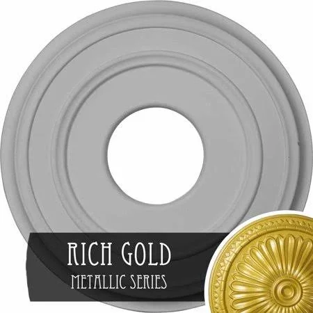12 1/2x22OD x 3 7/8x22ID x 3/4x22P Bradford Ceiling Medallion (Fits Canopies Up to 6 5/8x22) - Hand-Painted Pearl White