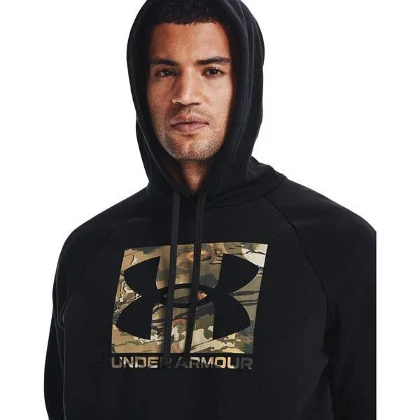 Under Armour Men's Rival Fleece Camo Logo Hoodie - Black - SM