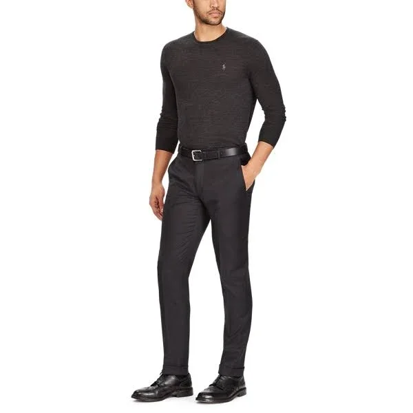 Ralph Lauren Men's Slim Fit Wool Twill Trouser - Size 28 in Charcoal