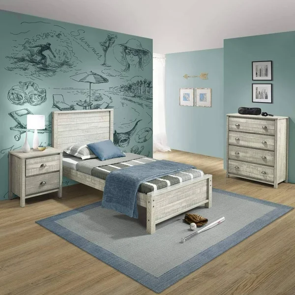 Alaterre Furniture Rustic 4-Drawer Chest, Rustic Gray
