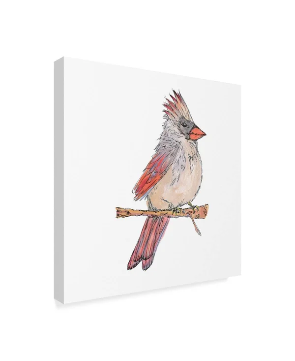 &White Cardinal& Graphic Art Print on Wrapped Canvas Trademark Fine Art Size: 24x22 H x 24x22 W x 2x22 D