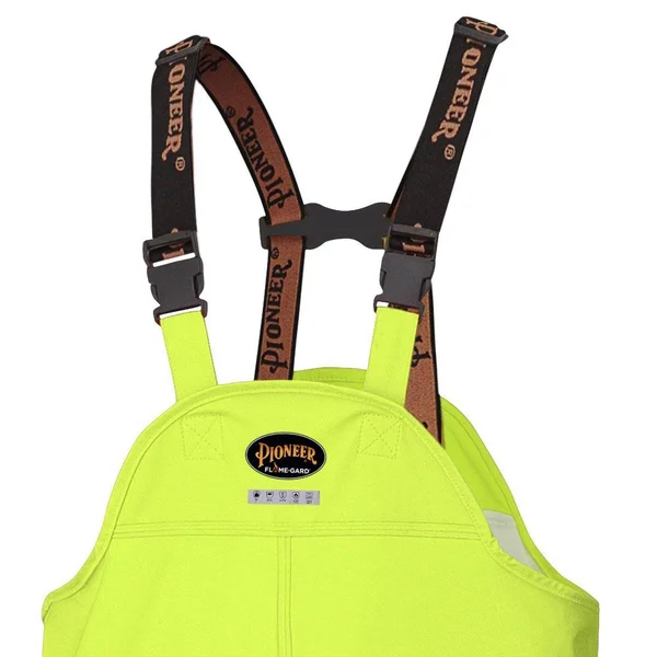 5895 Flame Resistant Pu Stretch Hi-viz Waterproof Bib Pant Pioneer Xl
