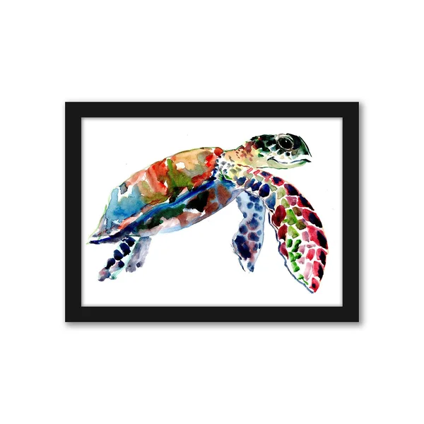 Americanflat Sea Turtle Wall Art - Multicolor, 12x15