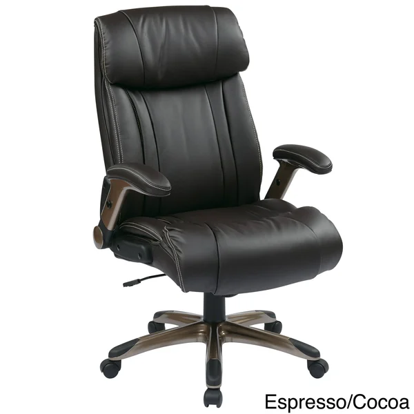 Office Star ECH Series Eco Leather Office Chair - Titanium/Black