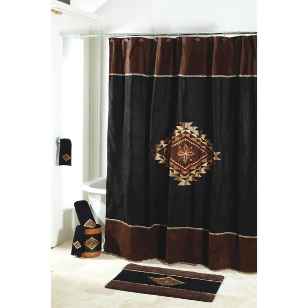 Avanti Mojave Fabric Shower Curtain - Black