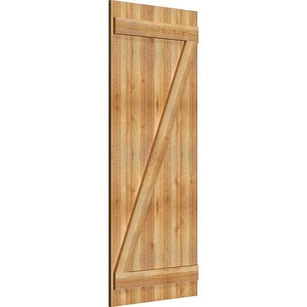 26 7/8x22W x 63x22H TimberCraft Five 5 3/8x22 Boards Joined Board-n-Batten Shutters w/Z-Bar - Rough Sawn Western Red Cedar (Per P