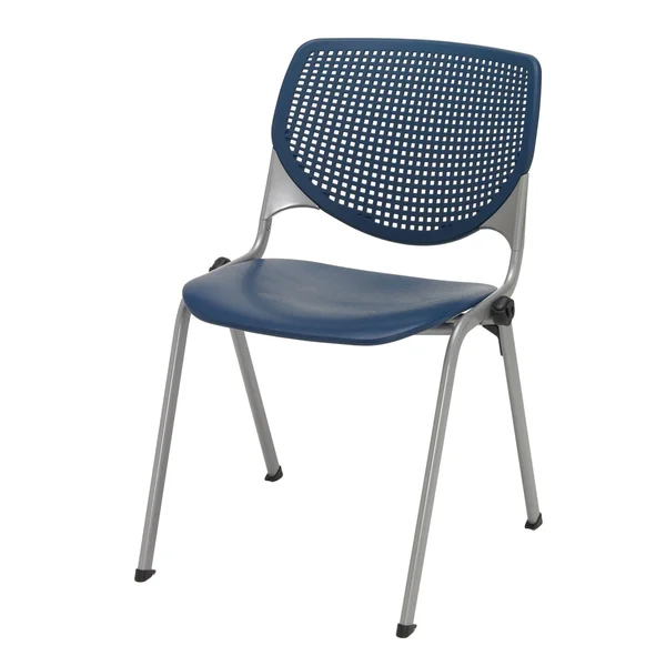 KFI Kool Series Polypropylene Stack Chair with Perforated BACK, White Finish