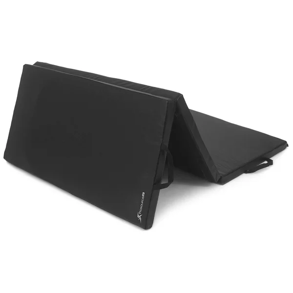 Prosource Tri-Fold Folding Thick 6&x4& Exercise Mat with Carrying Handles for Tumbling/Martial Arts, Black