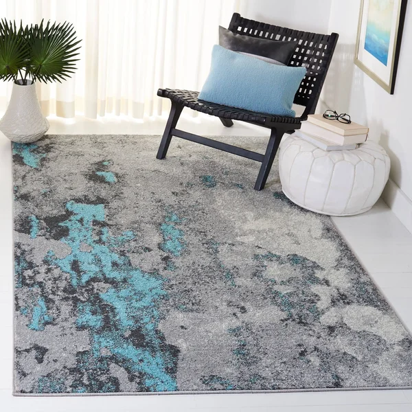 Safavieh Adirondack Rug Collection ADR134K - Turquoise, Grey - 6& x 9&