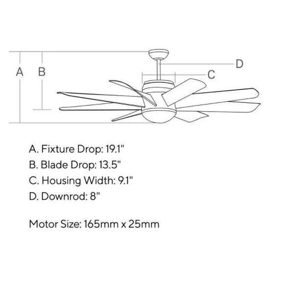 Monte Carlo 56x22 Turbine LED Ceiling Fan Painted Brushed Steel