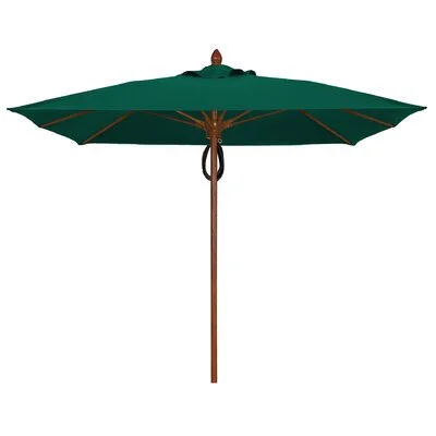 Sanders 7.5' Solid Square Market Umbrella Darby Home Co Fabric: Sky Blue, Frame Finish: Teak
