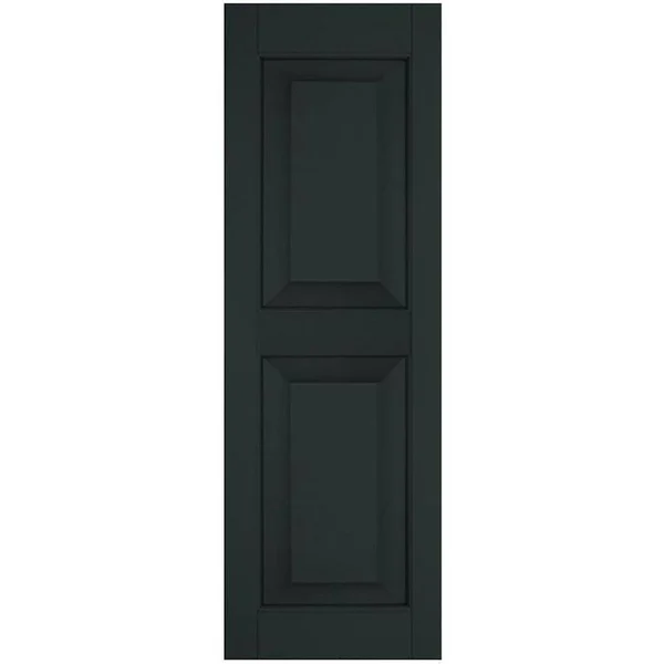Ekena Millwork 18 in. x 34 in. Exterior Real Wood Sapele Mahogany Raised Panel Shutters Pair Dark Green