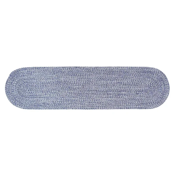 Farmhouse Cotton Hand Made Braided Area Rug, Blue, 2' x 6'