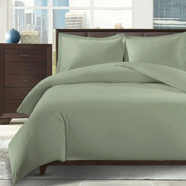 Silky Bamboo Duvet Cover Set Full/Queen, Sage
