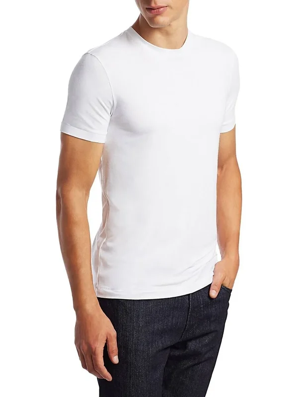 Giorgio Armani Men's Crewneck T-Shirt, White, Men's, 48