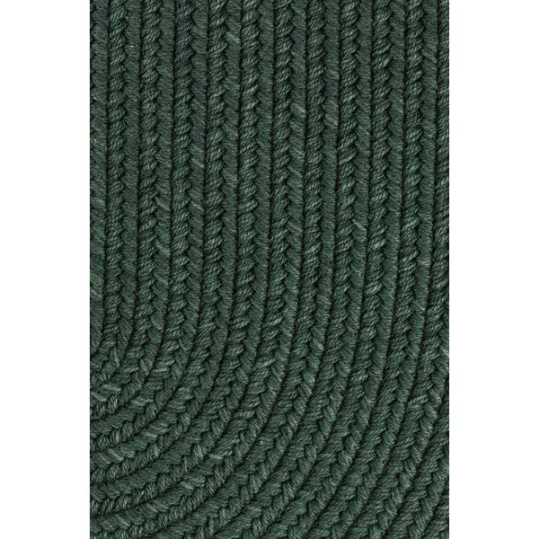 Pura Braided Green Wool Rug, Hunter Green, 8' Round