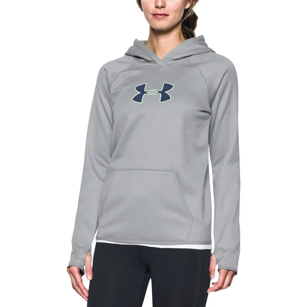 Under Armour Women's Storm UA Logo Hoodie, True Gray Heather (025)/X-Ray, X-Small
