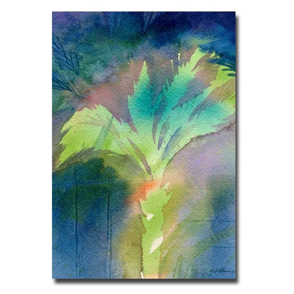 Trademark Fine Art Sheila Golden 'Night Palm' Canvas Art