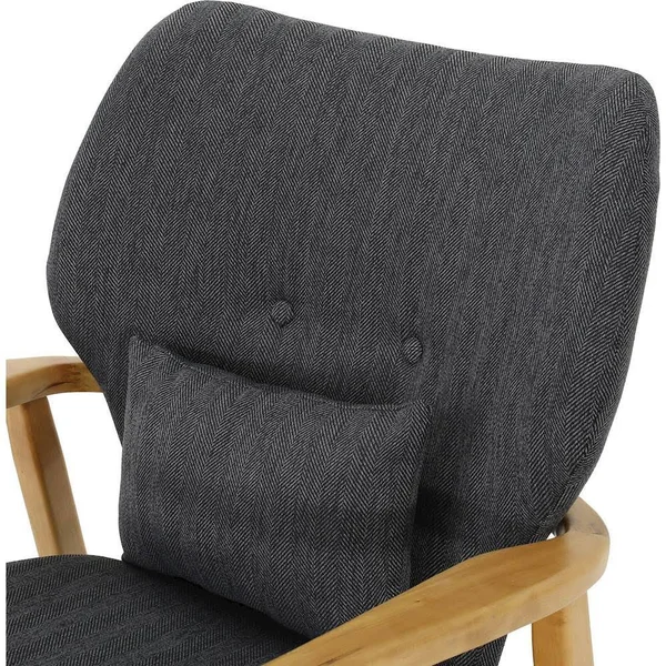 Noble House RYKER Mid Century Modern Fabric Rocking Chair - Dark Slate