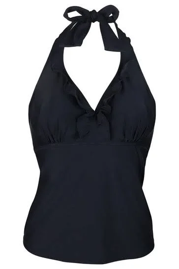 Pour Moi Splash Underwire Halter Tankini Swim Top, Black (6011) 34c