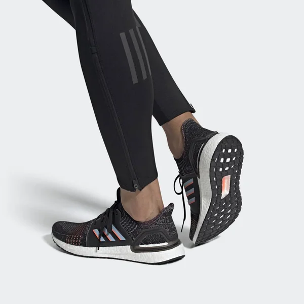 Adidas Ultraboost 19 Shoes - Men's - Core Black, Glow Blue - 8