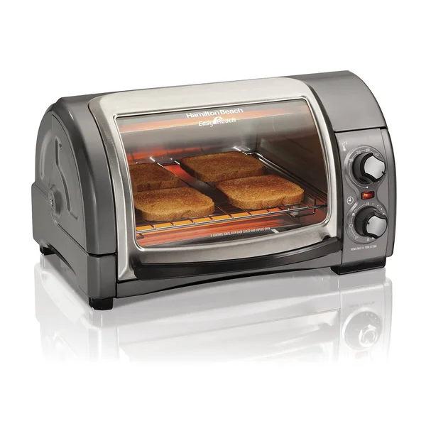 Hamilton Beach 31344d Easy Reach with Roll-Top Door Toaster Oven 4-Slice Silver