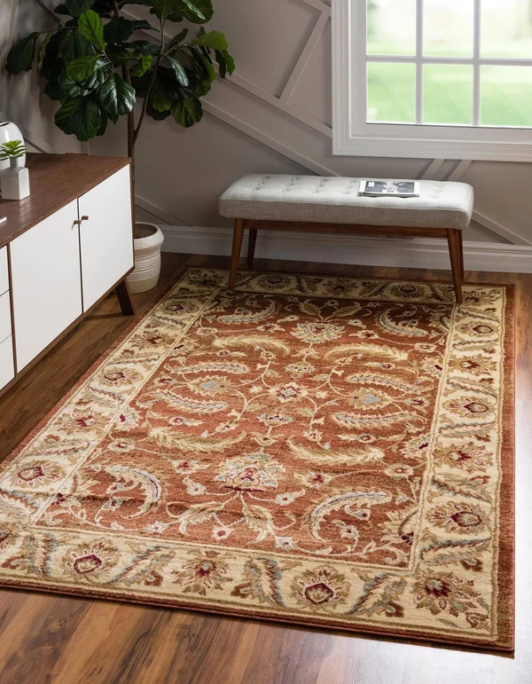 Unique Loom Voyage Hickory Brick Red 10& 6 x 16& 5 Area Rug