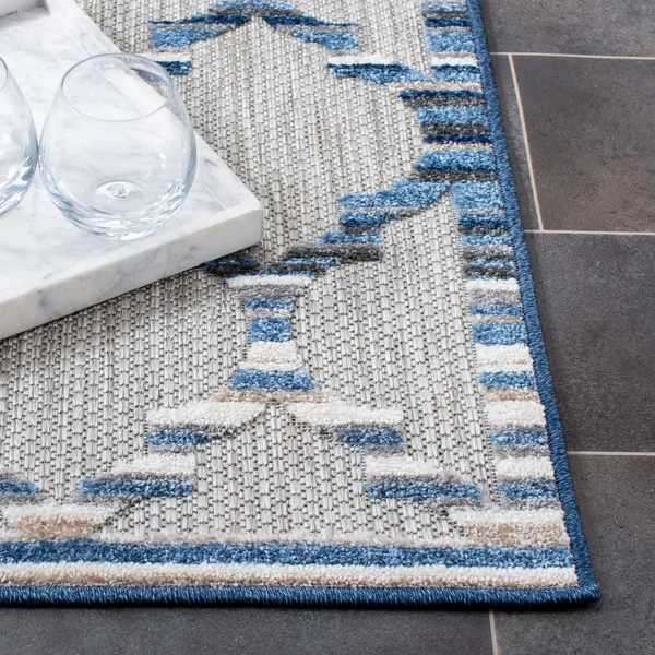 Safavieh Cabana Rug Collection CBN333G - Grey - Blue - 9' x 12'