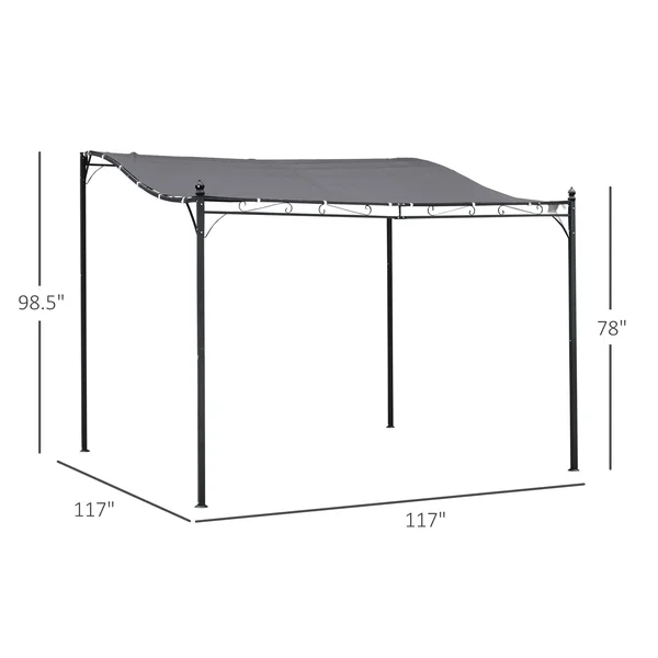 Outsunny 10& x 10& Steel Pergola Gazebo Outdoor Patio Canopy Backyard Garden