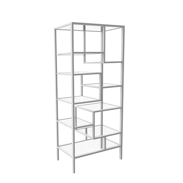 Monarch Bookcase - 72x22H - Silver Metal with Tempered Glass