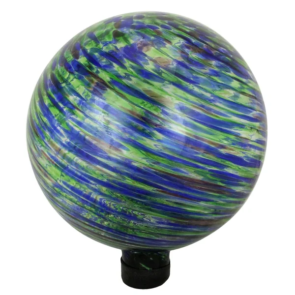 Northlight 10x22 Green and Blue Swirl Designed Outdoor Patio Garden Gazing Ball
