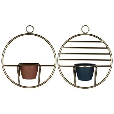 Pesce 2-Piece Metal Wall Planter Set Everly Quinn