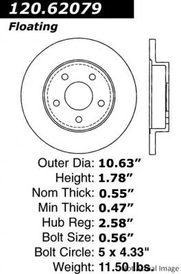 Centric - 120.62079 - Premium Brake Rotor