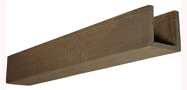 Ekena Millwork BMRS3C0080X060X192HD 8x22W x 6x22H x 16&L 3-Sided (U-beam) Rough Sawn Endurathane Faux Wood Ceiling Beam - Natural