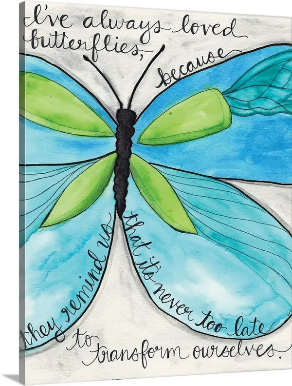 Turquoise Butterfly, Canvas Wall Art, 16x20, Great Big Canvas