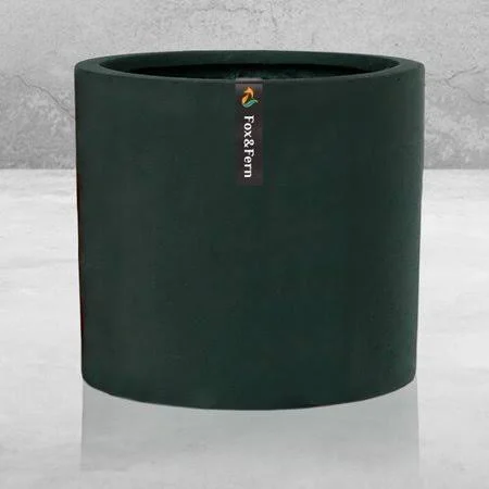 Freeport Park Stetson Cylinder Polystone Pot Planter, Size: 10x22 H x 10x22 W x 10x22 D, Black