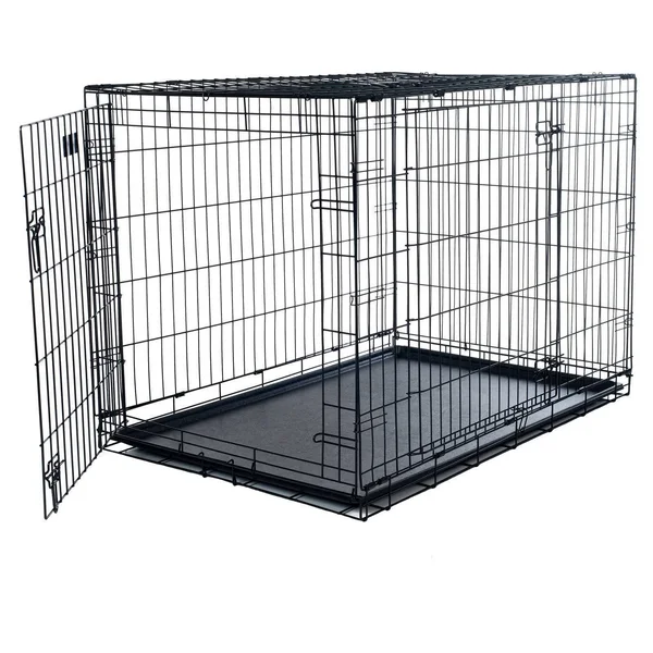 Petmaker 2 Door Foldable Dog Crate Cage, Black