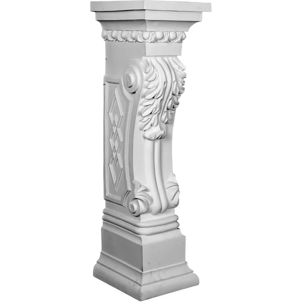 Ekena Millwork Scroll Leaf 34 5/8x22H x 9 7/8x22W x 11 1/8x22D Surround, 9.87 x 11.13 x 34.63 in