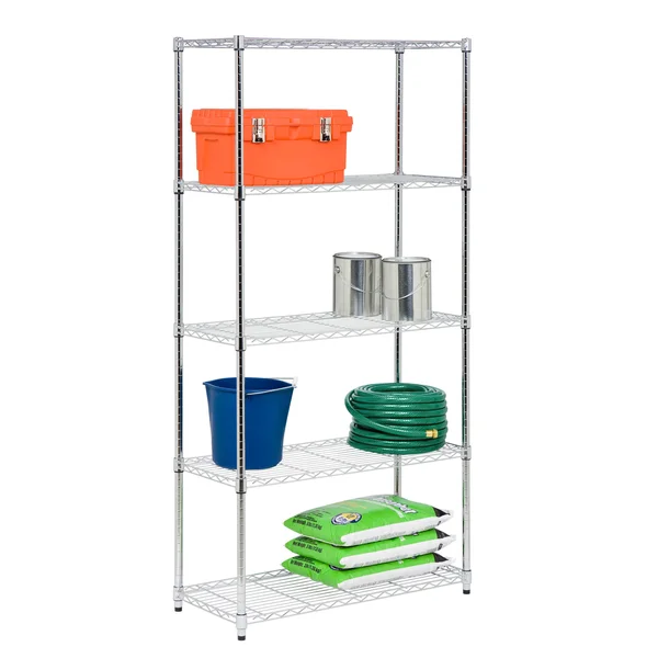 Honey-Can-Do SHF-06832 5-Tier Steel Urban Adjustable Storage Shelving Unit - Chrome