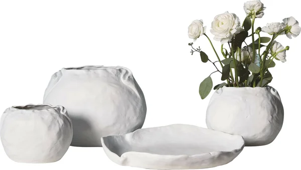 Global Views Petale Small Matte Vase - White