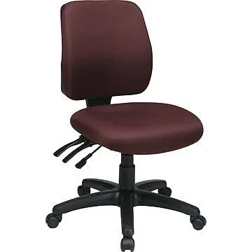 Office Star Worksmart Freeflex Fabric Mid Back Ergonomic Task Chair Without Arm - Burgundy (Red)