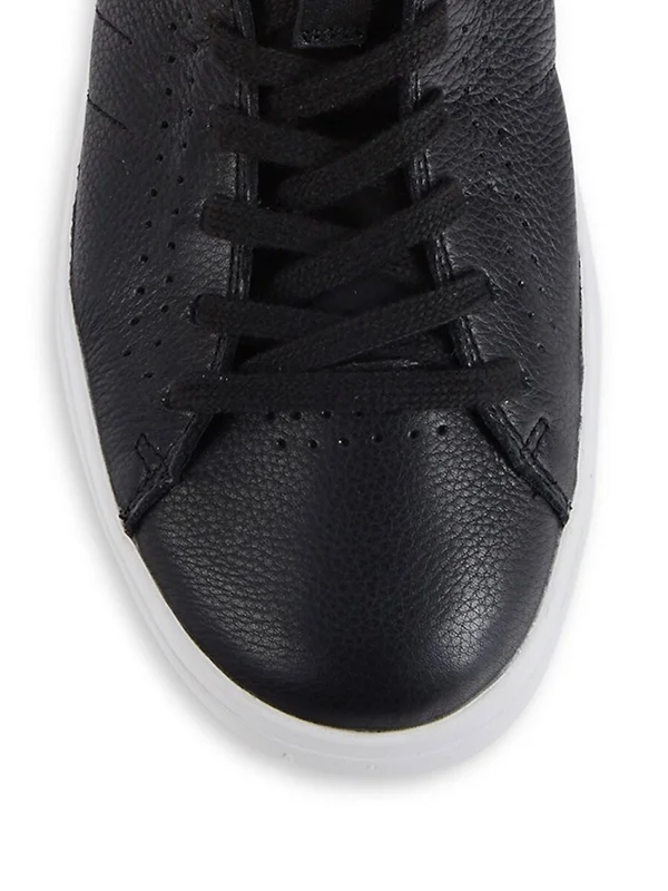 Geox Nebula Leather-Trim Sneaker - 45, Black
