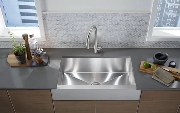 Sterling Ludington Apron Front 20243-NA 34-Inch by 19.75-Inch Under-Mount Single Bowl Kitchen Sink - Stainless Steel