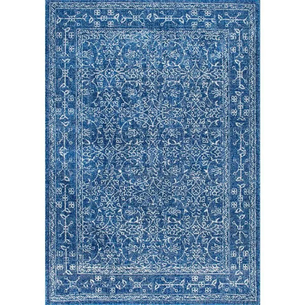 nuLOOM Waddell Vintage Dark Blue 5 ft. x 8 ft. Area Rug