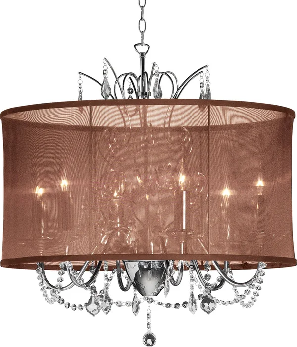 Dainolite Polished Chrome Vanessa 6 Light Chandelier VNA-20-5-110