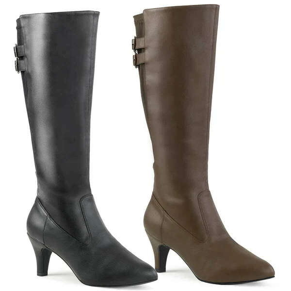 Pleaser Pink Label DIVINE-2018, 3x22 Knee Boot - Brown 12