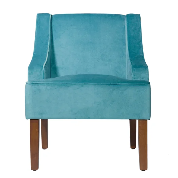 Porch & den Lyric Turquoise Velvet Swoop Arm Accent Chai R